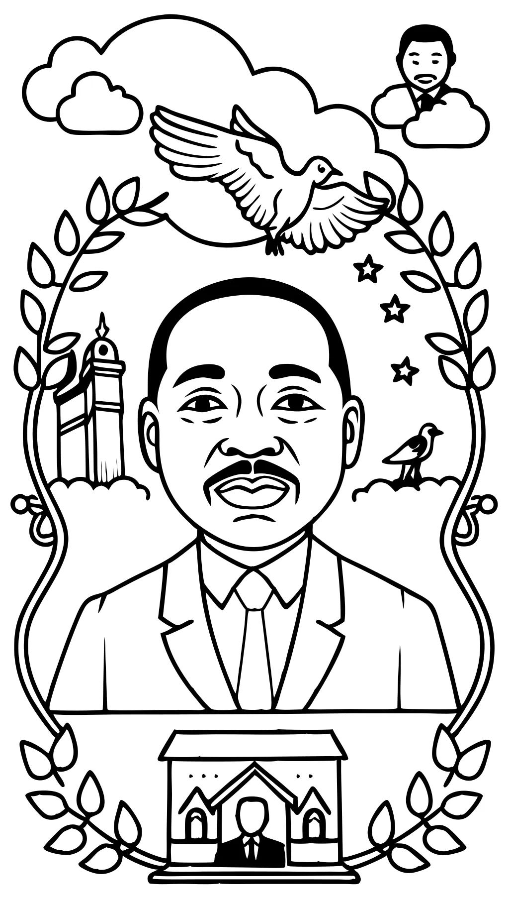 Martin Luther King Páginas para colorear